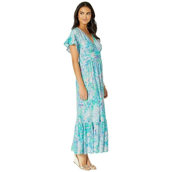 Lilly Pulitzer Jessi Midi Dress Amethyst Tint Craysea Women's Size Large - Picture 1 of 8